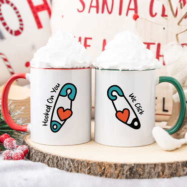 Pinned Heart Matching Mugs For Couples